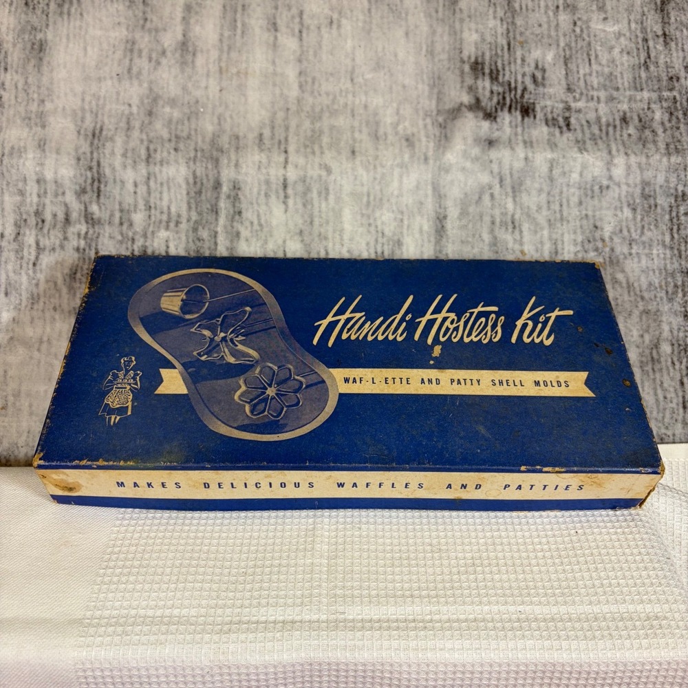 Vintage Handi Hostess Kit Bonley Products Rosette Waffle Patty Shell Molds Boxed